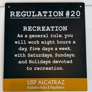Regulation #20 Recreation Sign - Black & Gold